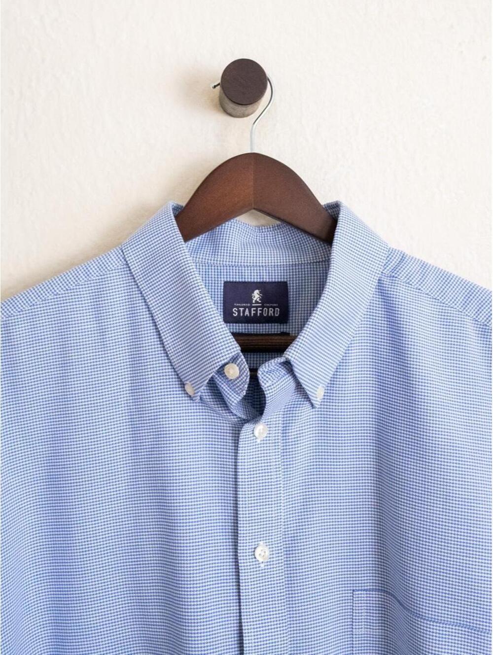Stafford Blue Micro Check Button-Down Shirt